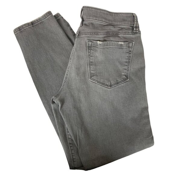 Ann Taylor LOFT Outlet Womens Curvy Skinny Jeans Size 6 Gray Distressed Denim - Picture 1 of 12